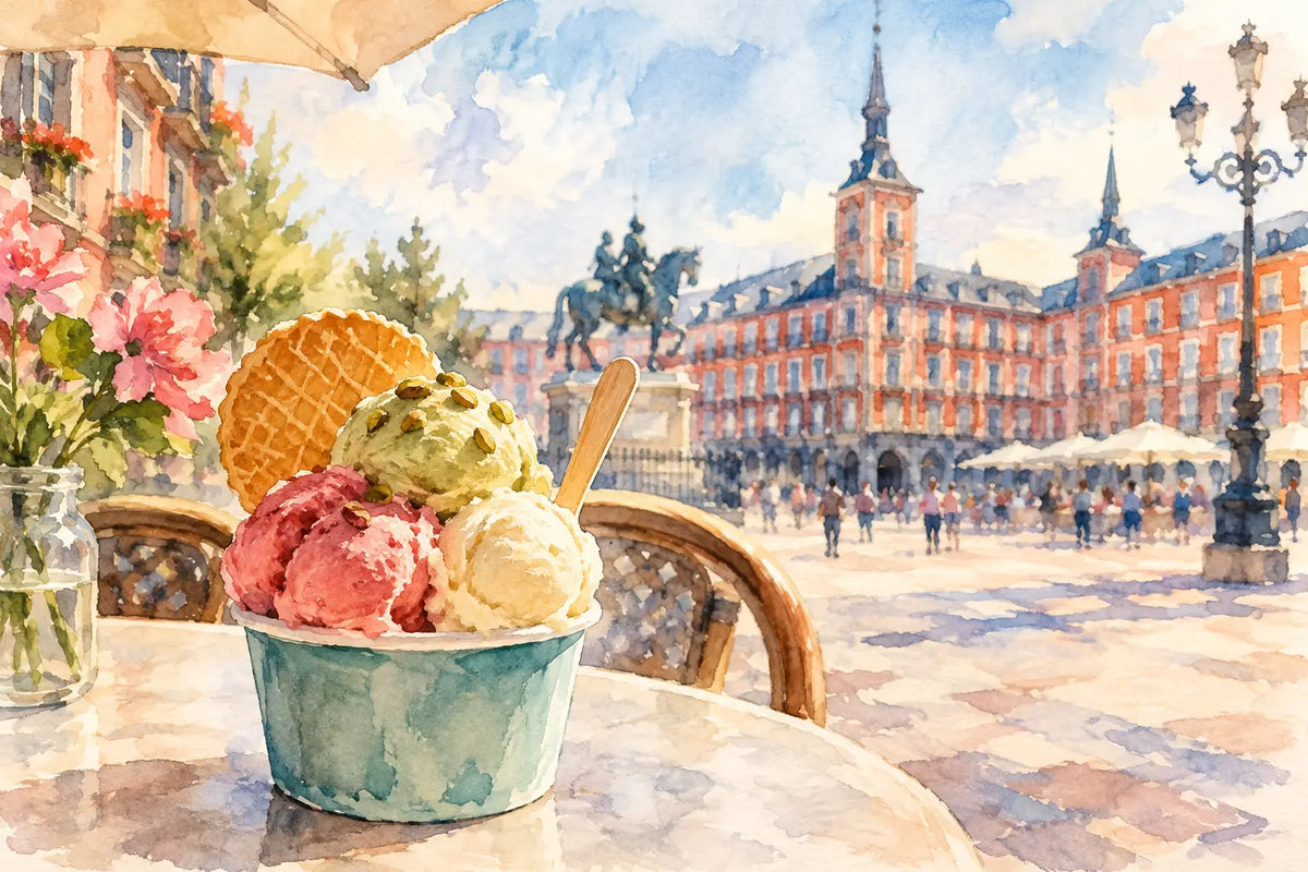 Merienda con gelato artesanal en Madrid