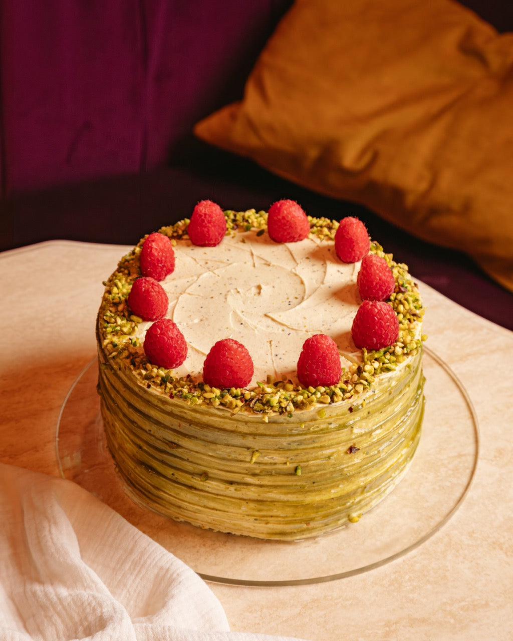 Tarta de Pistacho y Frambuesa