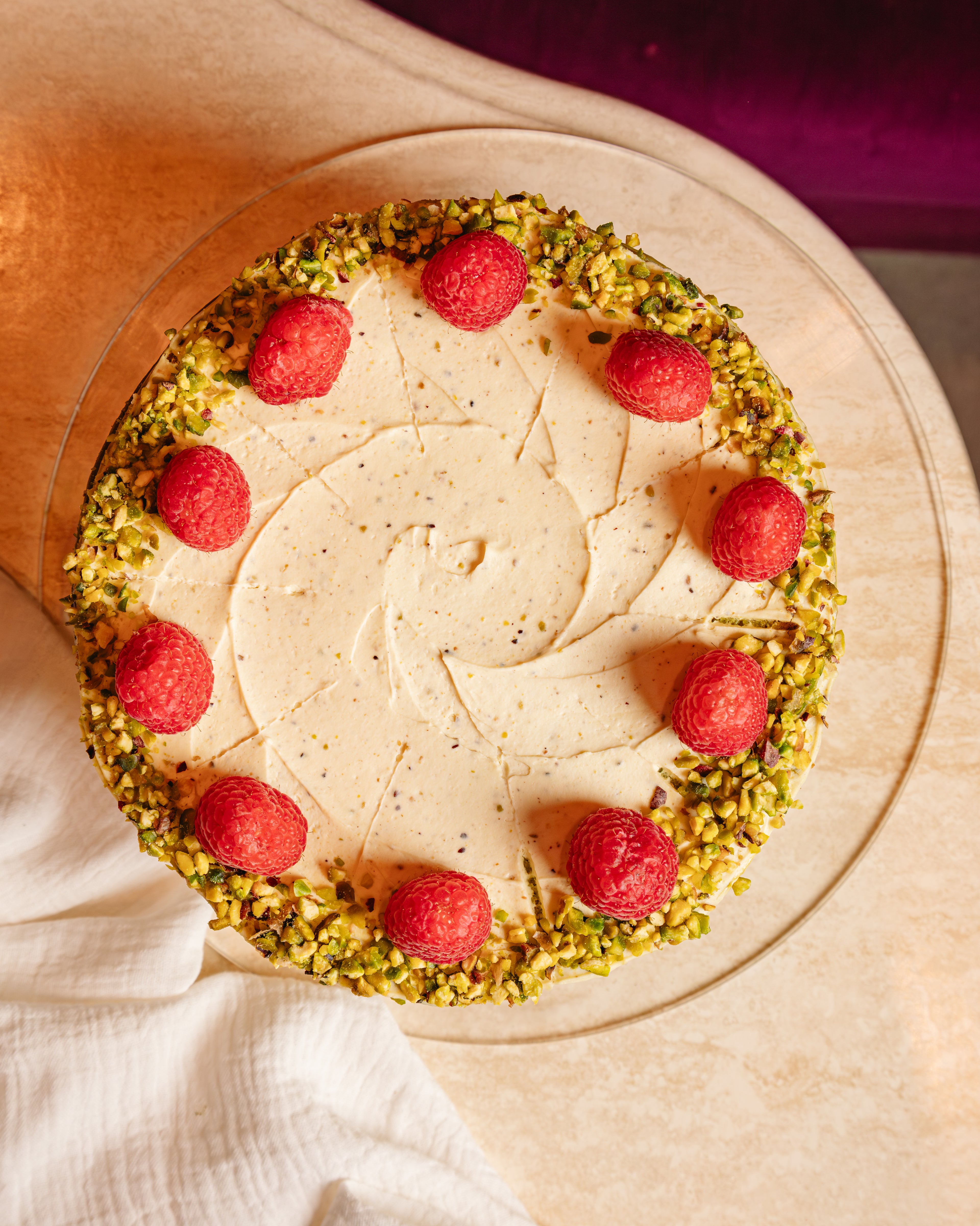 Tarta de Pistacho y Frambuesa
